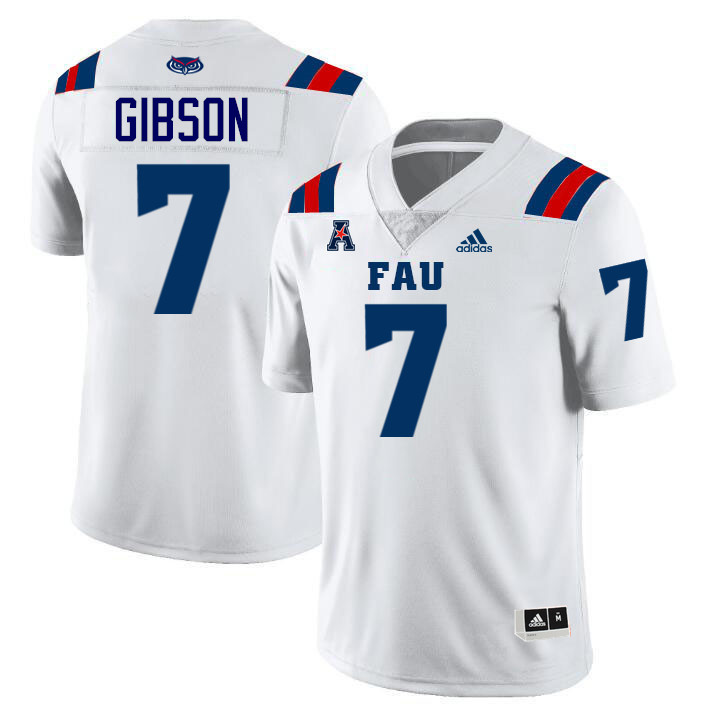 #7 Zach Gibson FAU Jersey,Florida Atlantic Owls Football Jersey,Uniforms,Gears-White